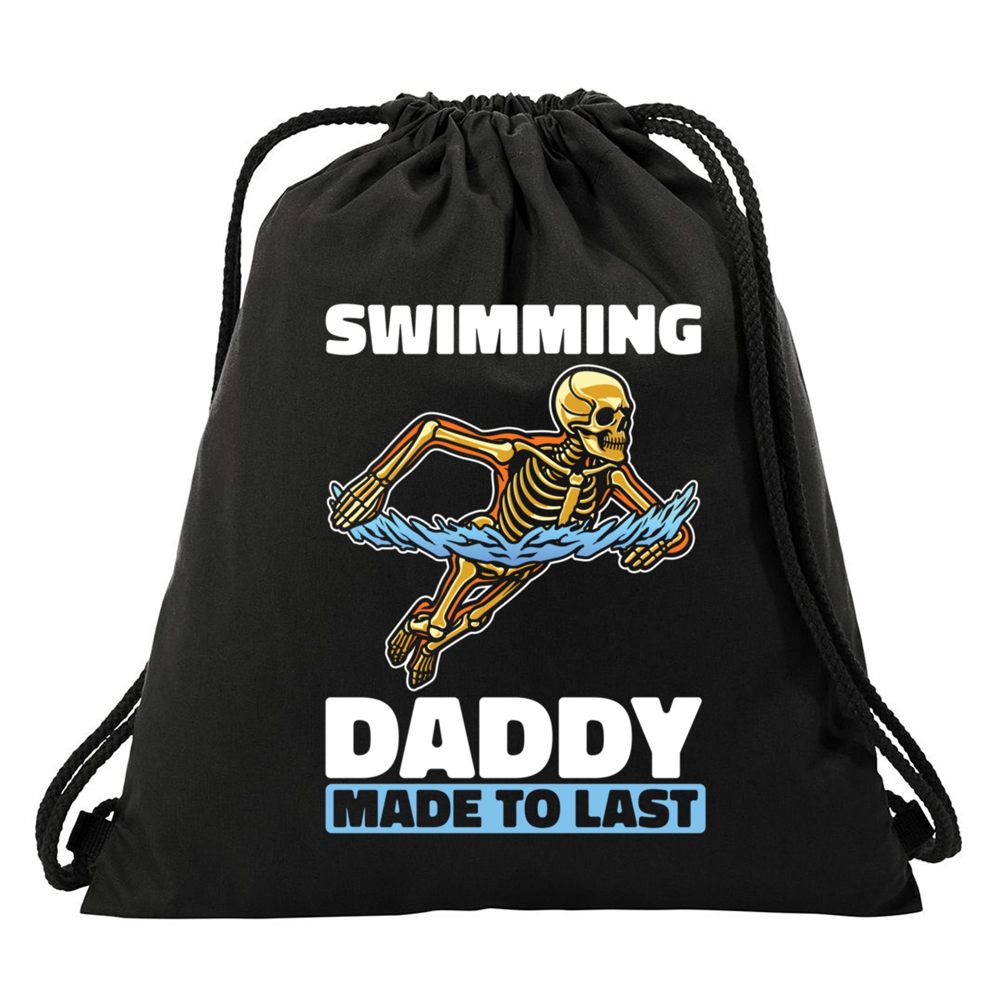 Swimming Skeleton Swim Pool Swimmer Fathers Day Dad Gift Drawstring Bag