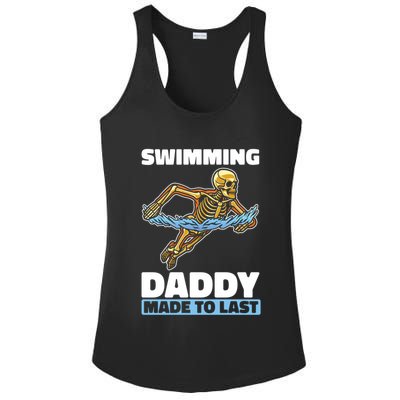 Swimming Skeleton Swim Pool Swimmer Fathers Day Dad Gift Ladies PosiCharge Competitor Racerback Tank