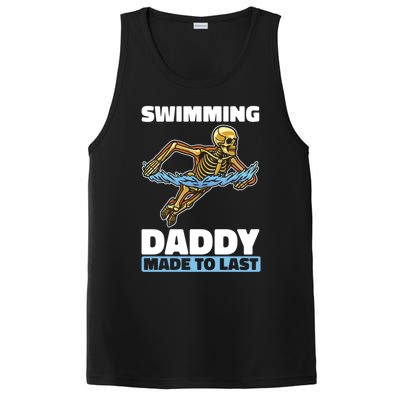 Swimming Skeleton Swim Pool Swimmer Fathers Day Dad Gift PosiCharge Competitor Tank