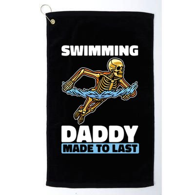 Swimming Skeleton Swim Pool Swimmer Fathers Day Dad Gift Golf Towel