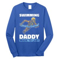 Swimming Skeleton Swim Pool Swimmer Fathers Day Dad Gift Long Sleeve Shirt