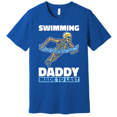 Swimming Skeleton Swim Pool Swimmer Fathers Day Dad Gift Premium T-Shirt