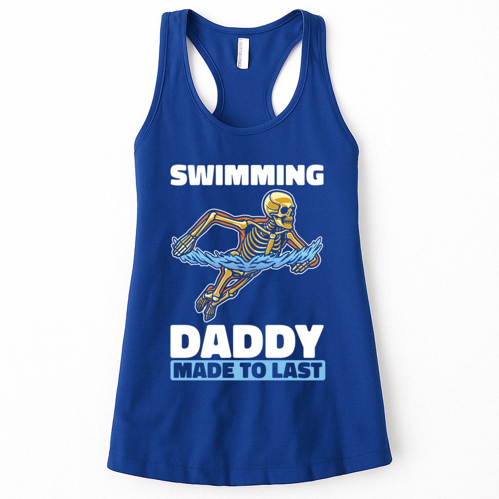 Swimming Skeleton Swim Pool Swimmer Fathers Day Dad Gift Womens Tank Top