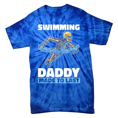 Swimming Skeleton Swim Pool Swimmer Fathers Day Dad Gift Tie-Dye T-Shirt