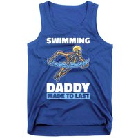 Swimming Skeleton Swim Pool Swimmer Fathers Day Dad Gift Tank Top