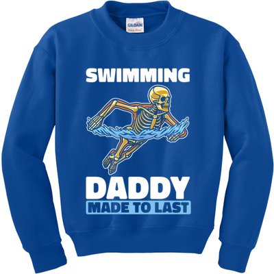 Swimming Skeleton Swim Pool Swimmer Fathers Day Dad Gift Kids Sweatshirt