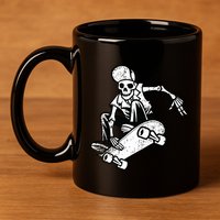 Skateboarding Skater Skate Board Skeleton 11oz C Handle Ceramic Mug