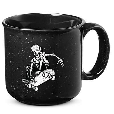 Skateboarding Skater Skate Board Skeleton 15oz Campfire Ceramic Mug