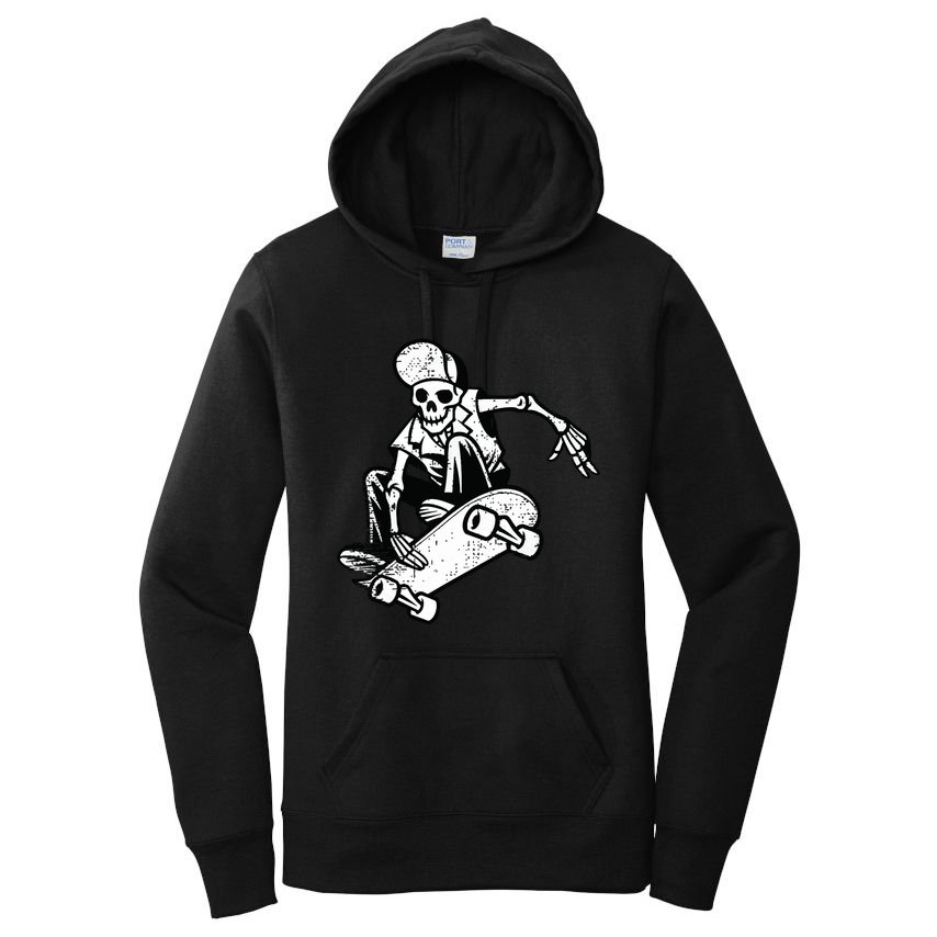 Skateboarding Skater Skate Board Skeleton Women's Pullover Hoodie