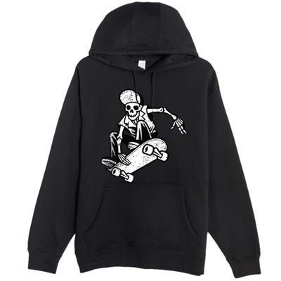 Skateboarding Skater Skate Board Skeleton Premium Pullover Hoodie