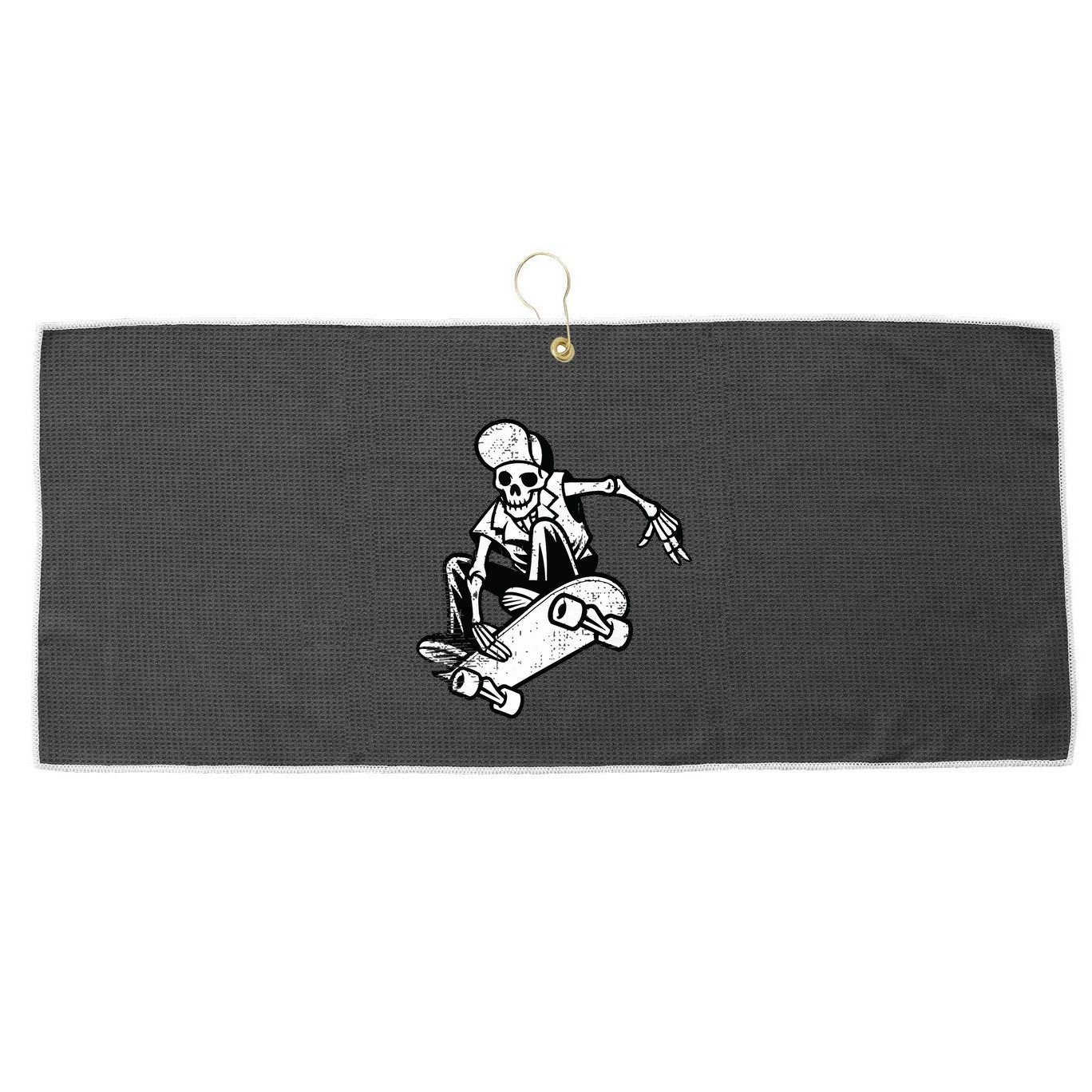 Skateboarding Skater Skate Board Skeleton Large Microfiber Waffle Golf Towel