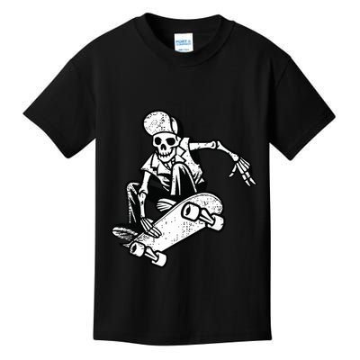 Skateboarding Skater Skate Board Skeleton Kids T-Shirt