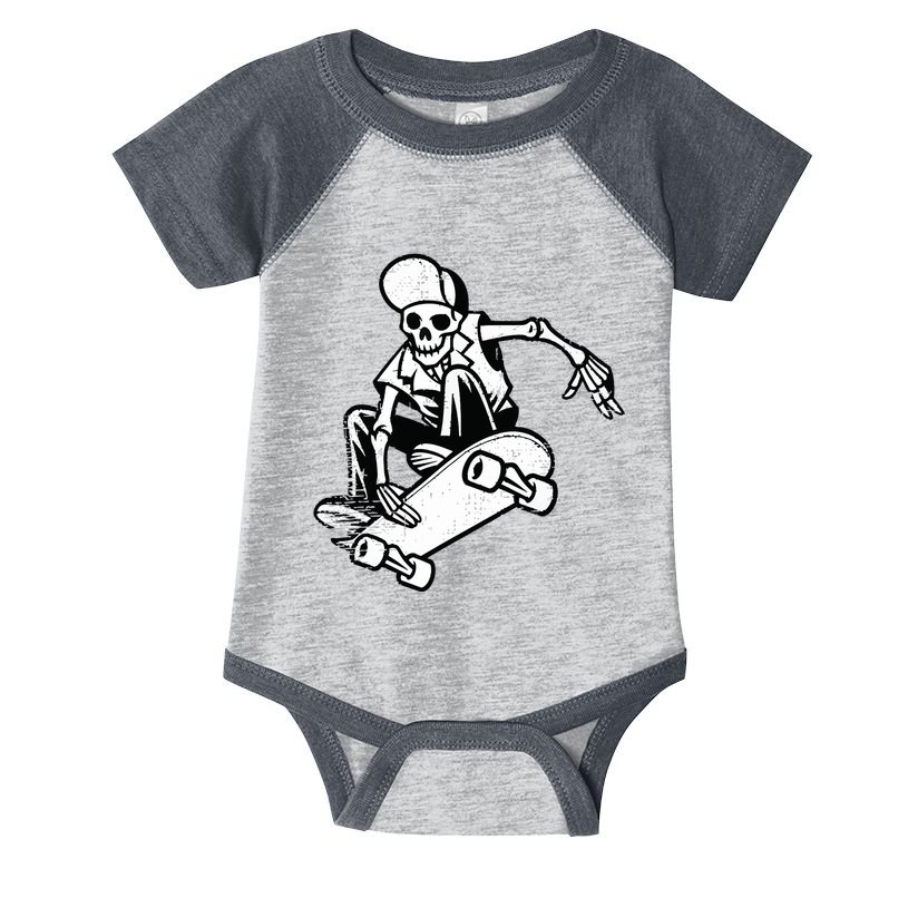 Skateboarding Skater Skate Board Skeleton Infant Baby Jersey Bodysuit