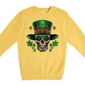 Sugar Skull St Patrick Day Of The Dead Premium Crewneck Sweatshirt