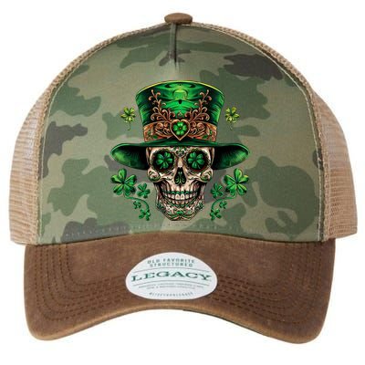 Sugar Skull St Patrick Day Of The Dead Legacy Tie Dye Trucker Hat