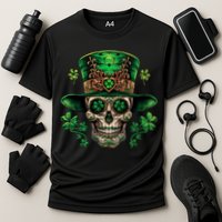 Sugar Skull St Patrick Day Of The Dead Cooling Performance Crew T-Shirt