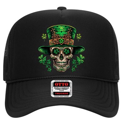 Sugar Skull St Patrick Day Of The Dead Trucker Hat
