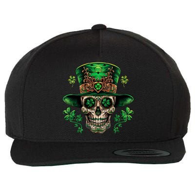 Sugar Skull St Patrick Day Of The Dead Wool Snapback Cap