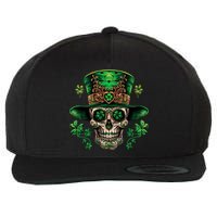 Sugar Skull St Patrick Day Of The Dead Wool Snapback Cap