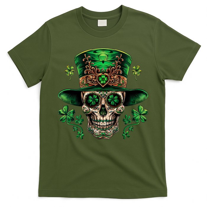 Sugar Skull St Patrick Day Of The Dead T-Shirt