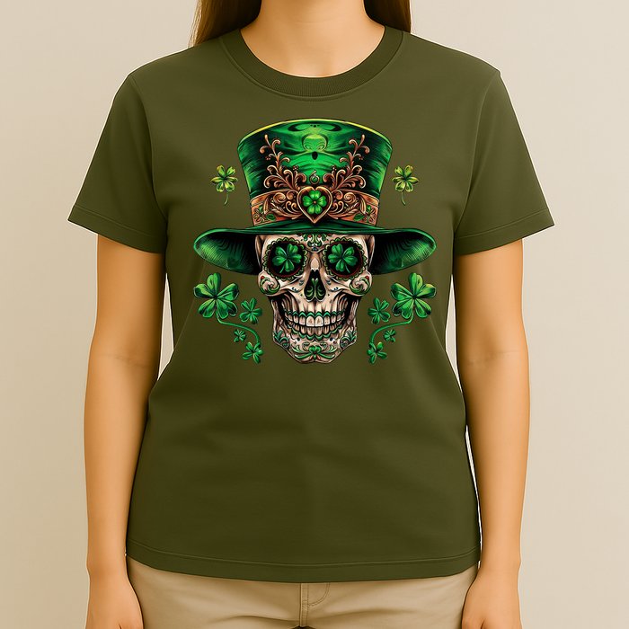 Sugar Skull St Patrick Day Of The Dead T-Shirt