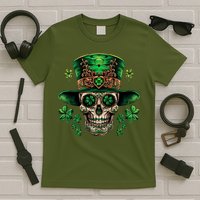 Sugar Skull St Patrick Day Of The Dead T-Shirt