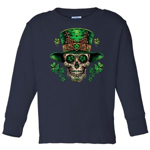 Sugar Skull St Patrick Day Of The Dead Toddler Long Sleeve Shirt