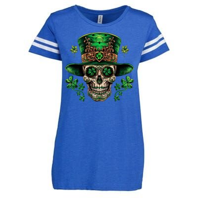 Sugar Skull St Patrick Day Of The Dead Enza Ladies Jersey Football T-Shirt