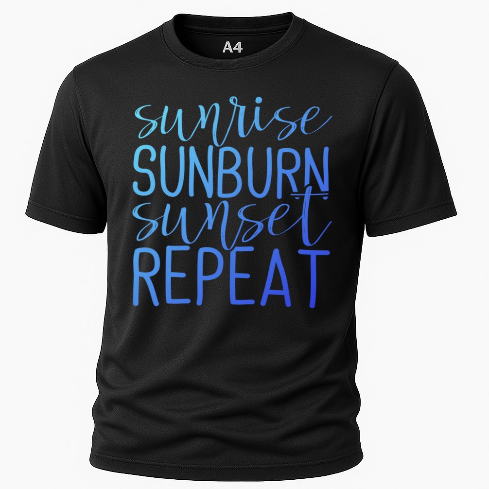 Sunrise Sunburn Sunset Repeat Tank Funny Summer Casual Gift Performance Shirt