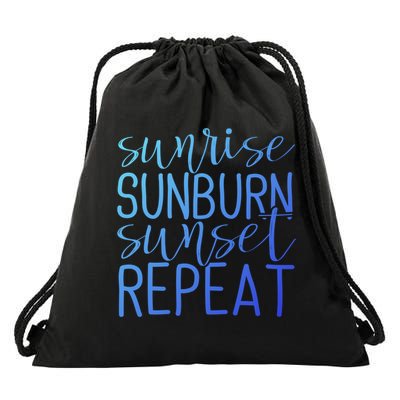 Sunrise Sunburn Sunset Repeat Tank Funny Summer Casual Gift Drawstring Bag