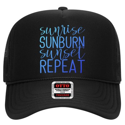 Sunrise Sunburn Sunset Repeat Tank Funny Summer Casual Gift Trucker Hat