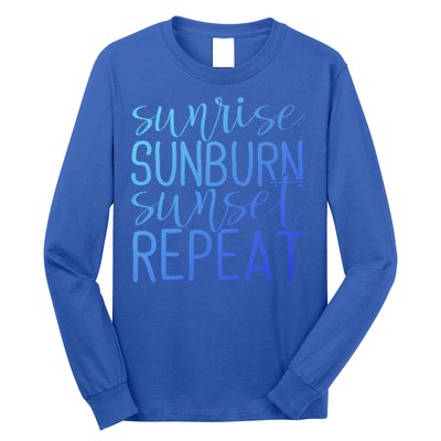 Sunrise Sunburn Sunset Repeat Tank Funny Summer Casual Gift Long Sleeve Shirt
