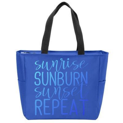 Sunrise Sunburn Sunset Repeat Tank Funny Summer Casual Gift Zip Tote Bag