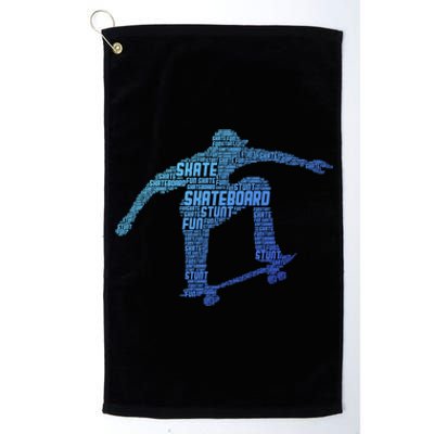 Skateboard Skateboarder Skater Gift Platinum Collection Golf Towel