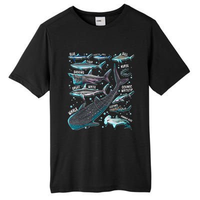 Shark Species Shark Gifts Shark Faces Tee Marine Biology Tall Fusion ChromaSoft Performance T-Shirt