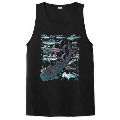 Shark Species Shark Gifts Shark Faces Tee Marine Biology PosiCharge Competitor Tank