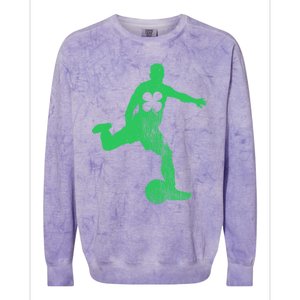 Soccer Shamrock St Patrick's Day Irish Saint Paddy's Meaningful Gift Colorblast Crewneck Sweatshirt