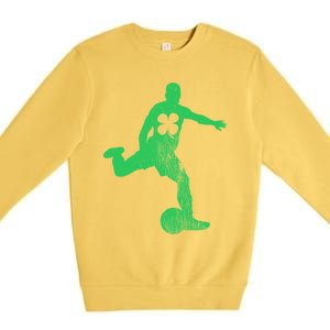 Soccer Shamrock St Patrick's Day Irish Saint Paddy's Meaningful Gift Premium Crewneck Sweatshirt