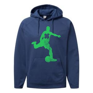 Soccer Shamrock St Patrick's Day Irish Saint Paddy's Meaningful Gift Performance Fleece Hoodie