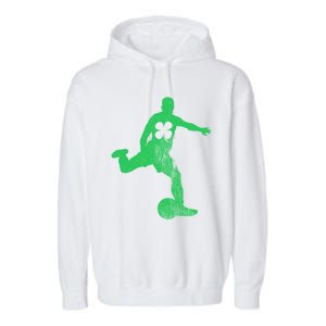 Soccer Shamrock St Patrick's Day Irish Saint Paddy's Meaningful Gift Garment-Dyed Fleece Hoodie