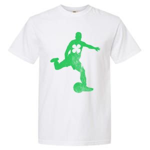 Soccer Shamrock St Patrick's Day Irish Saint Paddy's Meaningful Gift Garment-Dyed Heavyweight T-Shirt