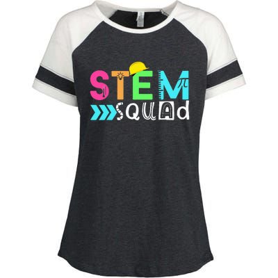 STEM Squad Science Technology for Math Teacher Enza Ladies Jersey Colorblock Tee