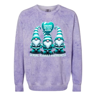 Supporting Survivors Sexual Assault Awareness Month Design Gift Colorblast Crewneck Sweatshirt