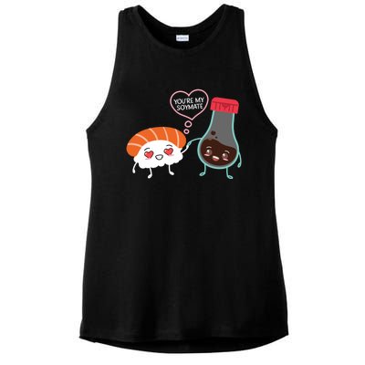 Soymate Soy Sauce Japanese Sushi Couples Chef Foodie Gift Ladies PosiCharge Tri-Blend Wicking Tank