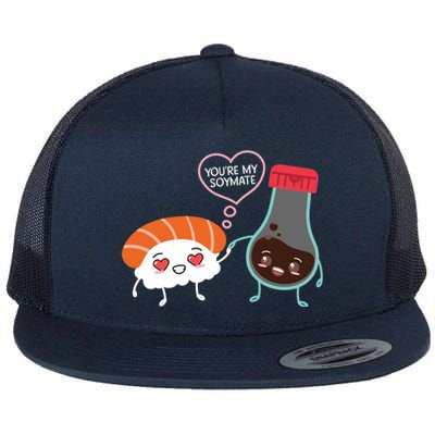 Soymate Soy Sauce Japanese Sushi Couples Chef Foodie Gift Flat Bill Trucker Hat