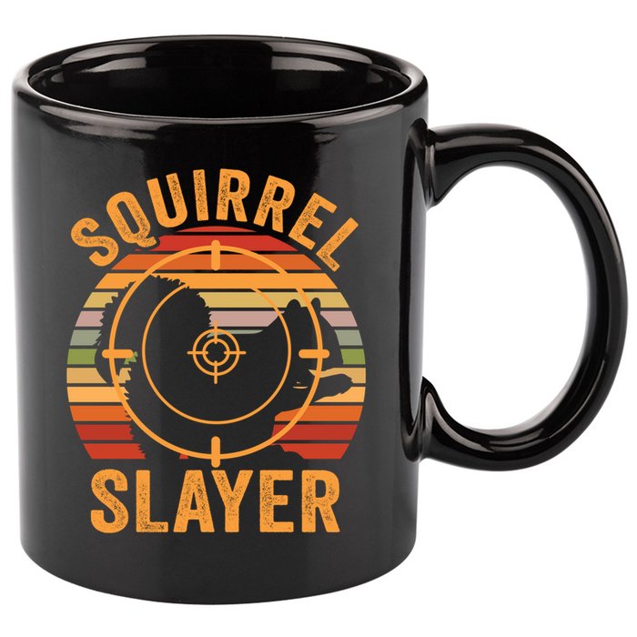 Squirrel Slayer Squirrel Hunting Gift 11oz C Handle Ceramic Mug
