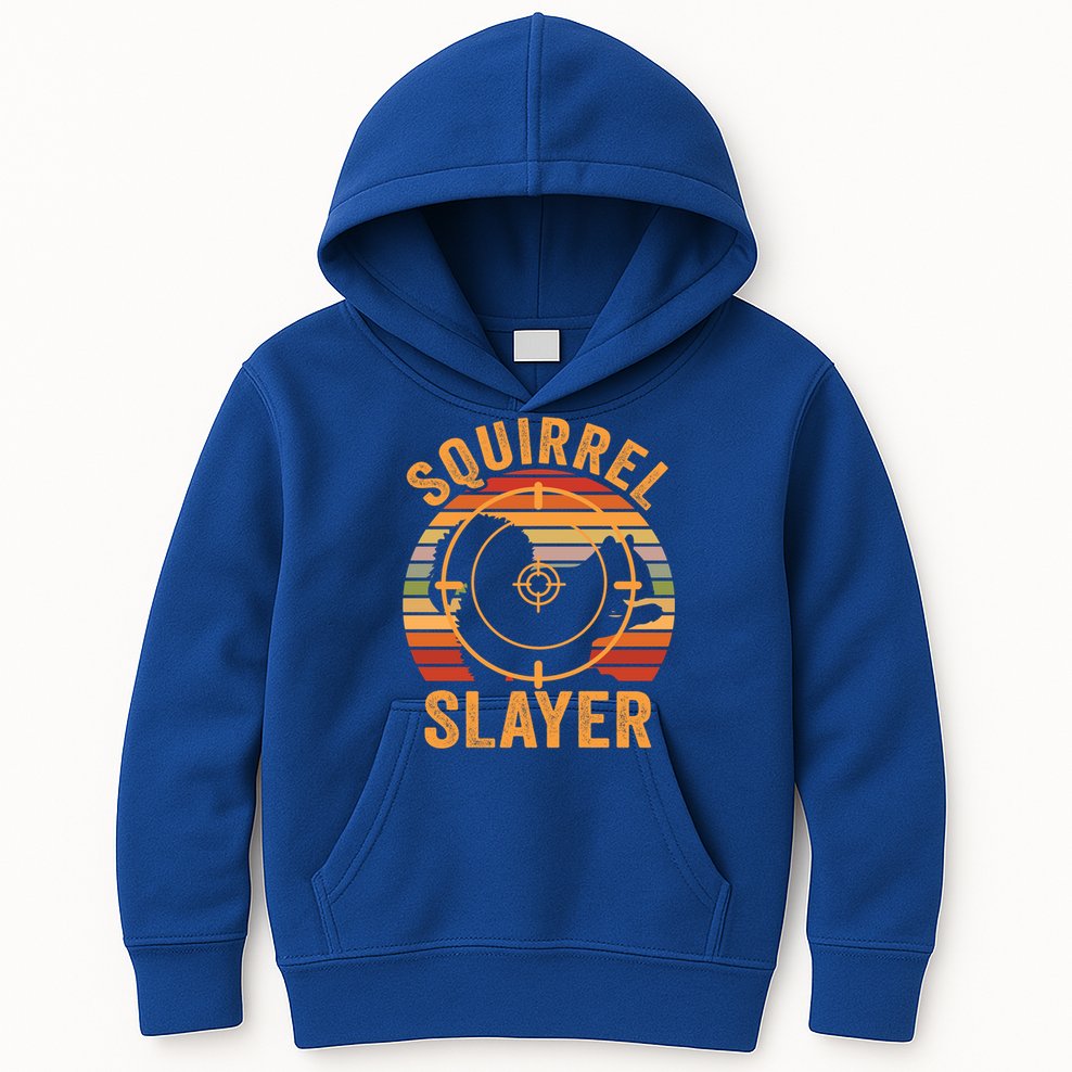 Squirrel Slayer Squirrel Hunting Gift Kids Hoodie