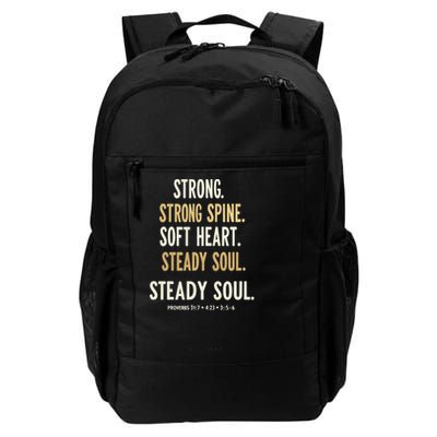 Strong Spine Soft Heart Steady Soul Bible Verse Backpack