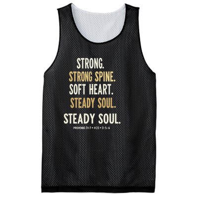 Strong Spine Soft Heart Steady Soul Bible Verse Mesh Reversible Basketball Jersey Tank