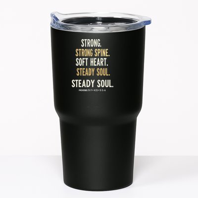 Strong Spine Soft Heart Steady Soul Bible Verse Tumbler